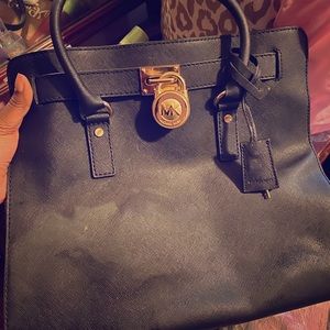 Michael Kors Black leather tote bag